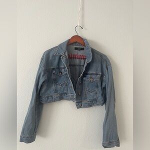 FOREVER 21 Cropped Denim Feminist Jean Jacket ,‎ feminista